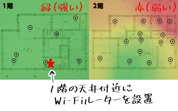 Wi-Fiの強さのヒートマップ可視化（Wi-Fiミレル）
