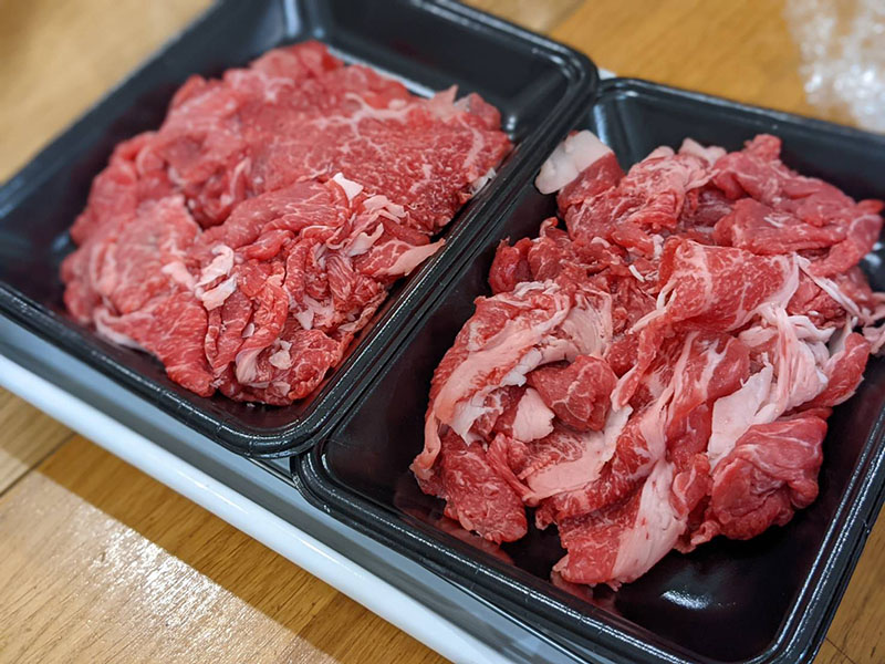 ふるさと納税松阪牛ばら肉が届きました　解凍したらきれいい霜降り肉