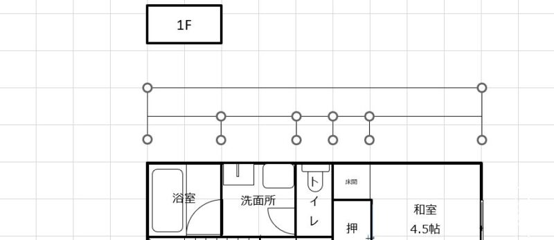 Excelで寸法線の引き方6　寸法補助線をコピーする