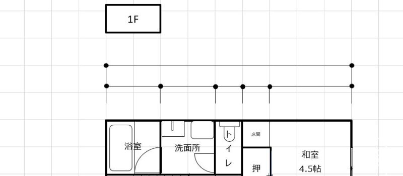 Excelで寸法線の引き方16　寸法線の交点を配置