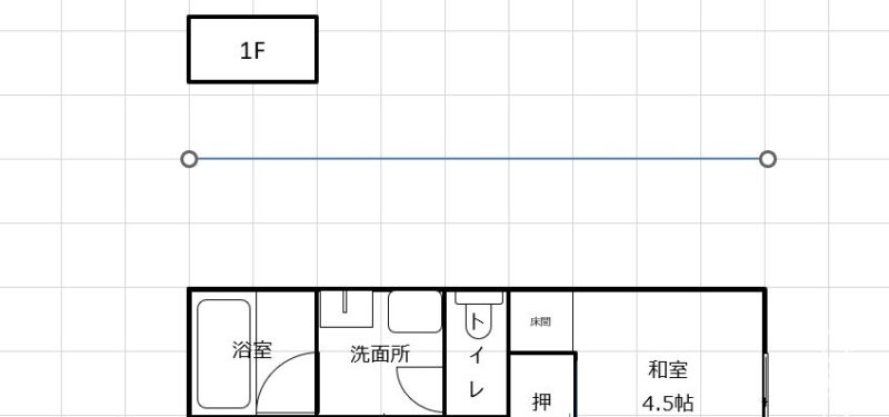 Excelで寸法線の引き方１　線を引く