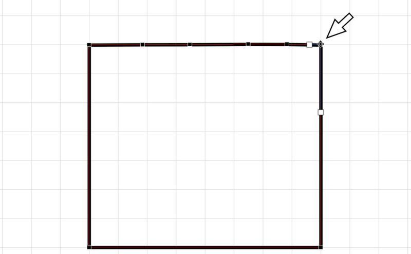 Excelで間取りを作る方法　外壁編7　頂点を移動