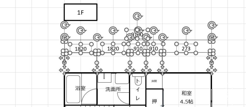 Excelで寸法線の引き方20　寸法線をすべて選択2